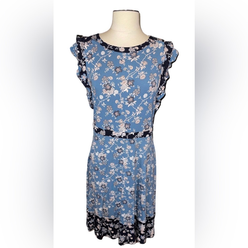 Loft Women’s Petite Light Blue Floral Dress